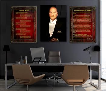  3lü Set VatanTemalı Cam Tablo 40