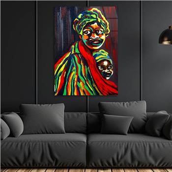 Dikey Sanat Temalı Cam Tablo 394