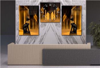 SANAT TEMALI CAM TABLO SAAT SETİ 