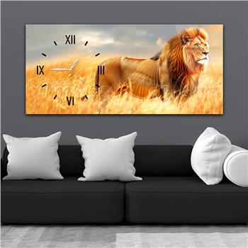 Yatay Saatli Yandan Sanat Temalı Cam Tablo 326