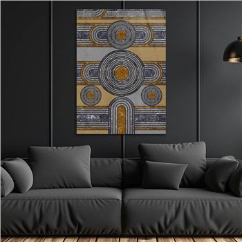 Dikey Sanat Temalı Cam Tablo 360