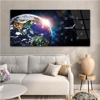 Horizontaal, Aan De Zijkant Voorzien Van Een Klok, Kunst en Natuur Thema Gehard Glasschilderij 199