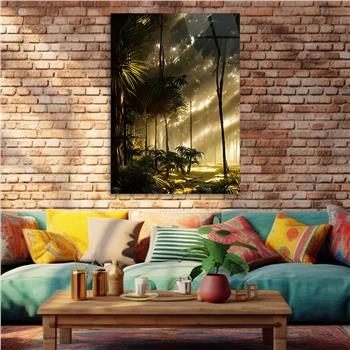 Dikey Doğa Temalı Cam Tablo 268