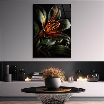 Dikey Sanat Temalı Cam Tablo 414