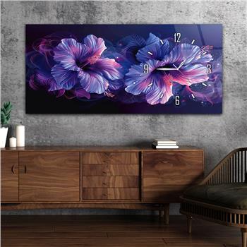 Yatay Saatli Yandan Sanat Temalı Cam Tablo 259