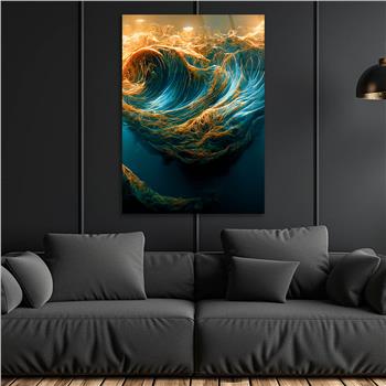 Dikey Sanat Temalı Cam Tablo 554