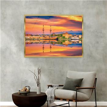 Aluminium Omlijste Natuur Thema Geharde Glasschilderij 045