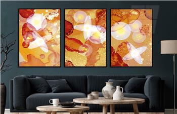 Alüminyum Çerçeveli Sanat Temalı 3lü Set CAM Tablo 0007