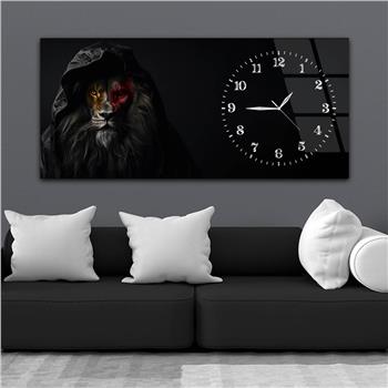 Yatay Saatli Yandan Sanat Temalı Cam Tablo 352