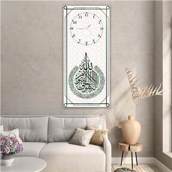 لوحة زجاجية أفقية ذات طابع ديني مع ساعة العمودية 047