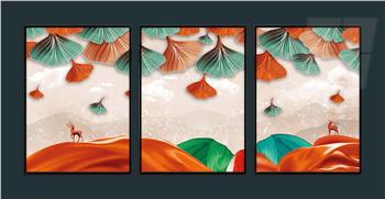 Alüminyum Çerçeveli Sanat Temalı 3lü Set MDF Tablo 0048