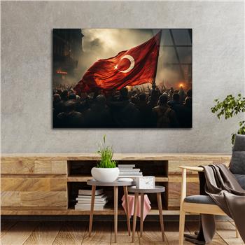 Yatay VatanTemalı Cam Tablo 111