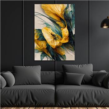 Dikey Sanat Temalı Cam Tablo 460