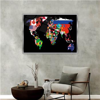 Aluminum-Framed National-Themed Tempered Glass Wall Art 019