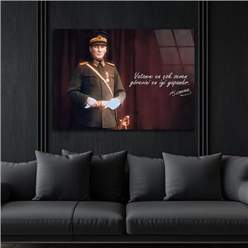 Yatay Vatan Temalı Cam Tablo 142