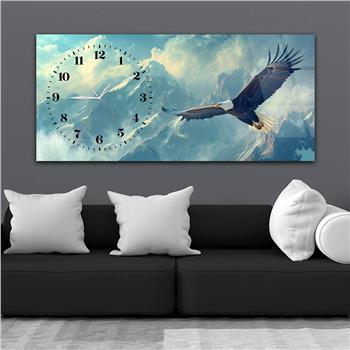 Yatay Saatli Yandan Sanat Temalı Cam Tablo 382