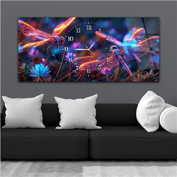 Yatay Saatli Ortadan Sanat Temalı Cam Tablo141