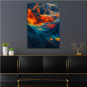 Dikey Sanat Temalı Cam Tablo 344