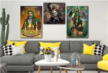 Ensemble de Tableaux et d’horloge 2 pièce sur le thème religieux