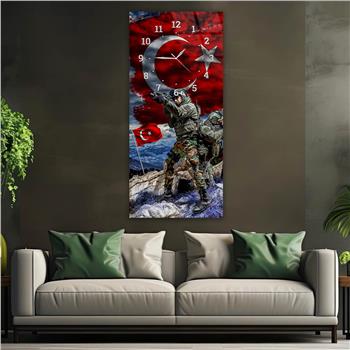 Vertikales bedrucktes Glas Nationenthema mit Uhr Oben  037