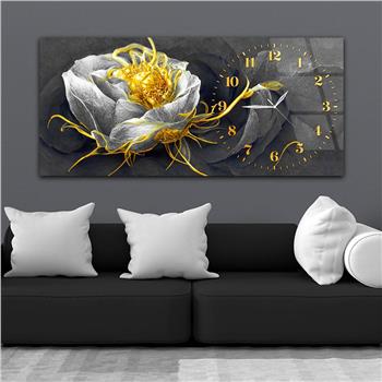 Yatay Saatli Yandan Sanat Temalı Cam Tablo 245