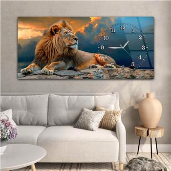 Yatay Saatli Yandan Sanat Temalı Cam Tablo 322