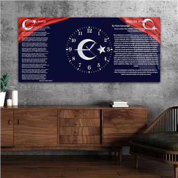 Horizontal bedrucktes Glas mit Nationenthema und einer Uhr in der Mitte 006