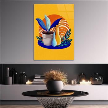 Dikey Sanat Temalı Cam Tablo 541