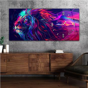 Yatay Saatli Yandan Sanat Temalı Cam Tablo 342