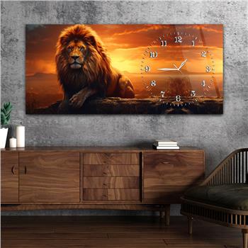 Yatay Saatli Yandan Sanat Temalı Cam Tablo 336