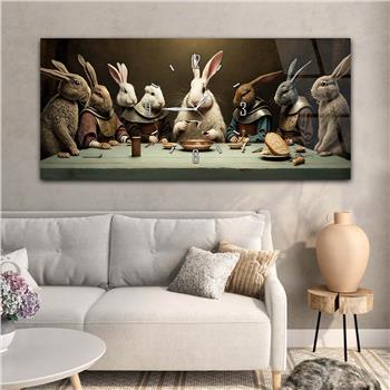 Yatay Saatli Ortadan Sanat Temalı Cam Tablo131