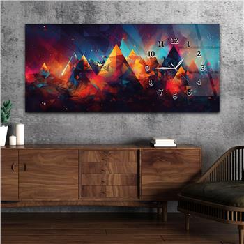 Yatay Saatli Yandan Sanat ve Doğa Temalı Cam Tablo 207