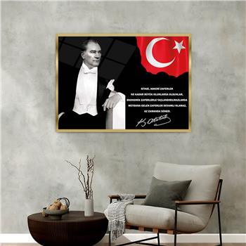 Aluminum-Framed National-Themed Tempered Glass Wall Art 050