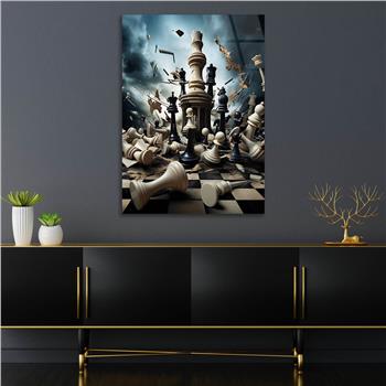 Dikey Sanat Temalı Cam Tablo 327