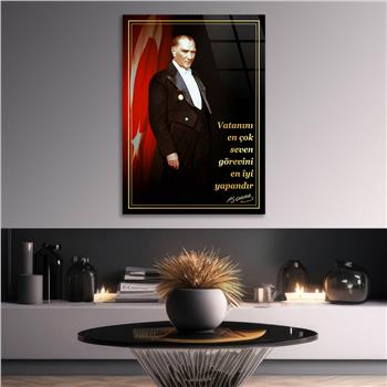 Dikey VatanTemalı Cam Tablo 263