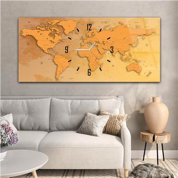 Yatay Saatli Ortadan Sanat Temalı Cam Tablo141