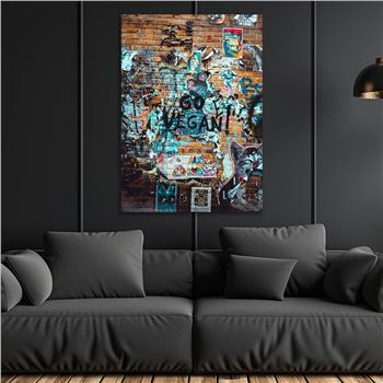 Dikey Sanat Temalı Cam Tablo 550