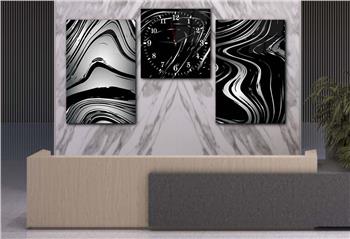 Kunst Thematisches 2-teiliges bedrucktes Glas und Uhrenset