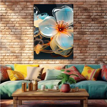 Dikey Sanat Temalı Cam Tablo 352