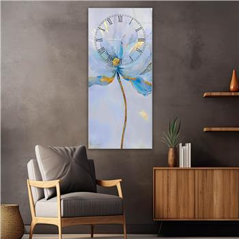 Vertikales bedrucktes Glas Kunst und Naturthema mit Uhr Oben  074