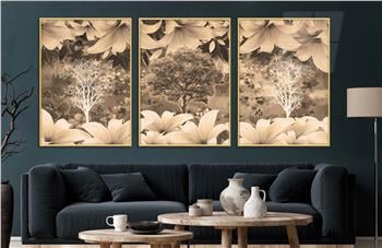 Alüminyum Çerçeveli Sanat Temalı 3lü Set CAM Tablo 0051