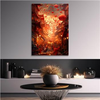 Dikey Sanat Temalı Cam Tablo 430