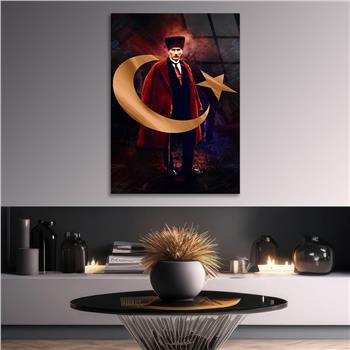 Dikey Vatan Temalı Cam Tablo 300