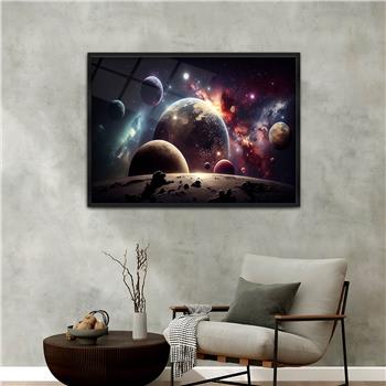 Aluminium Omlijste Natuur Thema Geharde Glasschilderij 037