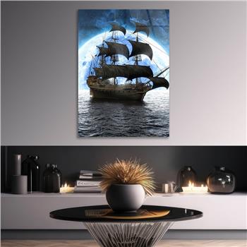 Dikey Sanat Temalı Cam Tablo 335