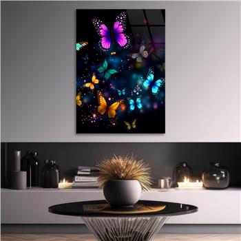 Dikey Sanat Temalı Cam Tablo 425