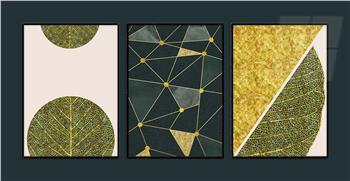 Alüminyum Çerçeveli Sanat Temalı 3lü Set MDF Tablo 0055