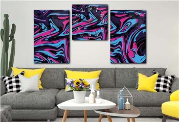 Kunst Thematisches 2-teiliges bedrucktes Glas und Uhrenset