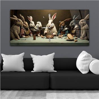 Yatay Saatli Ortadan Sanat Temalı Cam Tablo131