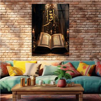 Dikey Dini Temalı Cam Tablo 305